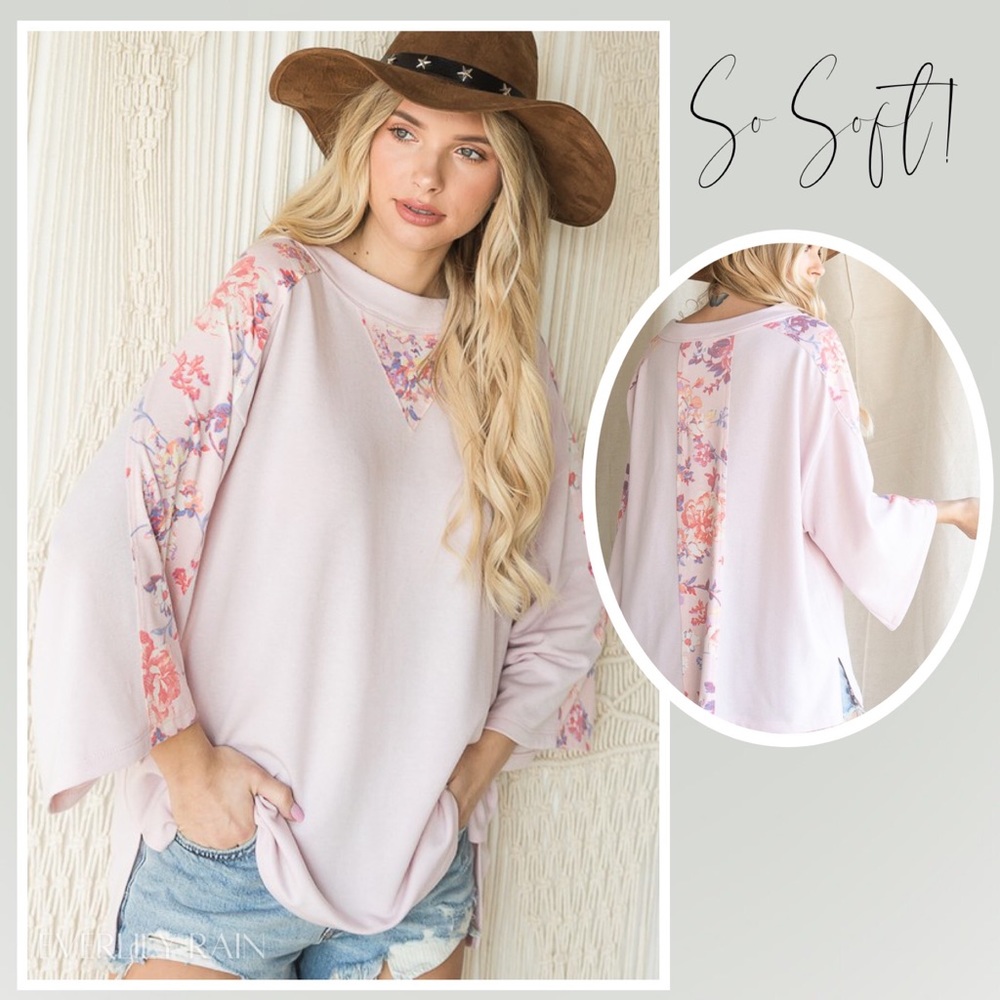 SAMPLE | Super Soft Top w/ Floral Detailing